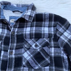 Tallwoods Bruno Milano Black Plaid Sherpa Lined Button Up Shirt Men Medium